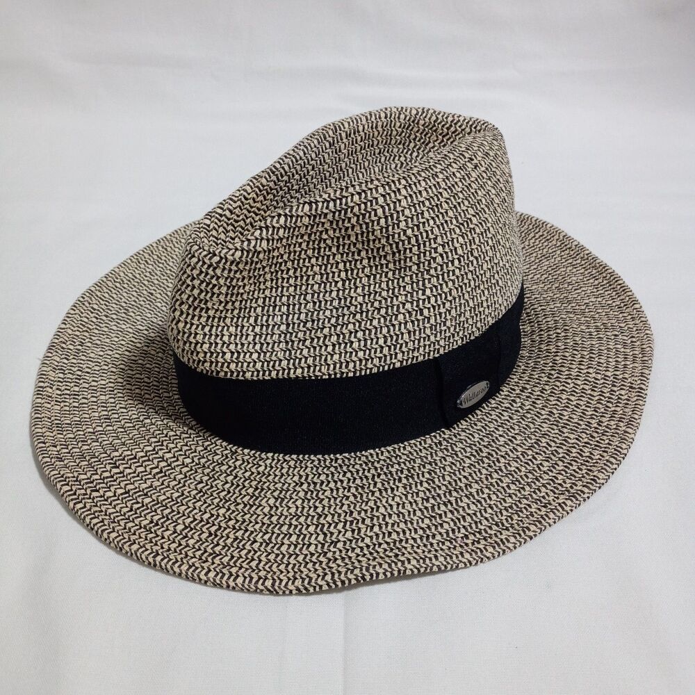 Wallaroo Josie Fedora Hat Twill 2-Tone Black Tan, SPF 50+, 3" Brim